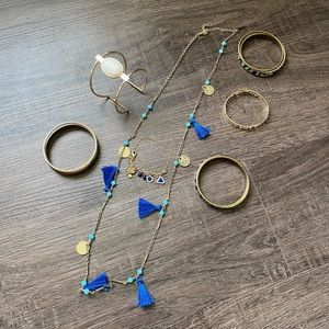 Lot bundle of fashion jewelry bangles necklace cuf